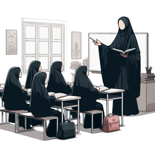 (ID): Guru perempuan mengajar di kelas
(EN): Female teacher is teaching in the class
(AR): تُدرّس المدرّسة في الفصل

Lisensi: Free for Commercial 
Gambar ini boleh digunakan untuk keperluan pribadi dan komersial.

License: Free for Commercial
This graphic is permitted for use in both personal and commercial purposes.

ضوابط استخدام المحتوى:
يُسمح باستخدام الصورة لأغراض شخصية ولأغراض تجارية.