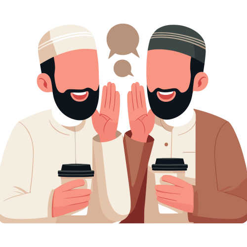 (ID): Dua orang laki-laki sedang bergosip (ghibah)
(EN): Two men are backbiting
(AR): الرجلان يغتابان

Lisensi: Free for Commercial 
Gambar ini boleh digunakan untuk keperluan pribadi dan komersial.

License: Free for Commercial
This graphic is permitted for use in both personal and commercial purposes.

ضوابط استخدام المحتوى:
يُسمح باستخدام الصورة لأغراض شخصية ولأغراض تجارية.