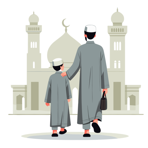 (ID): Ayah dan anak pergi ke masjid
(EN): Father and his son go to mosque
(AR): يذهب الأب والابن إلى المسجد

Lisensi: Free for Commercial 
Gambar ini boleh digunakan untuk keperluan pribadi dan komersial.

License: Free for Commercial
This graphic is permitted for use in both personal and commercial purposes.

ضوابط استخدام المحتوى:
يُسمح باستخدام الصورة لأغراض شخصية ولأغراض تجارية.