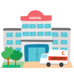 hospital-building-hand-drawn-flat-design