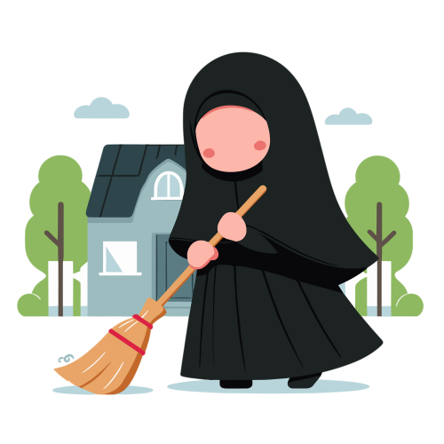 (ID): Anak perempuan menyapu halaman
(EN):  A girl sweeps the yard
(AR): تكنس البنت الساحة

Lisensi: Free for Commercial 
Gambar ini boleh digunakan untuk keperluan pribadi dan komersial.

License: Free for Commercial
This graphic is permitted for use in both personal and commercial purposes.

ضوابط استخدام المحتوى:
يُسمح باستخدام الصورة لأغراض شخصية ولأغراض تجارية.