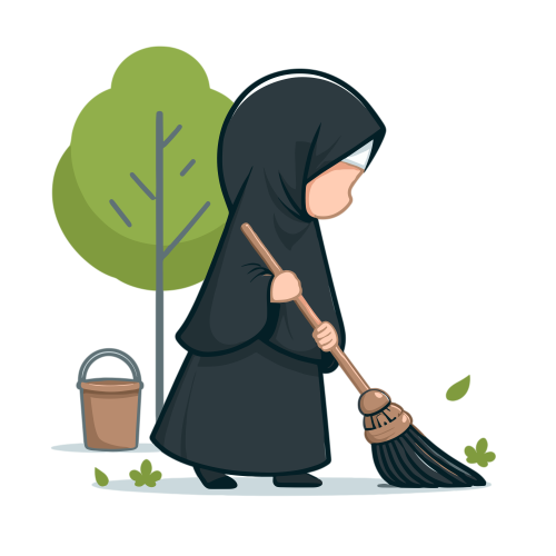 (ID): Anak perempuan menyapu halaman
(EN):  A girl sweeps the yard
(AR): تكنس البنت الساحة

Lisensi: Free for Commercial 
Gambar ini boleh digunakan untuk keperluan pribadi dan komersial.

License: Free for Commercial
This graphic is permitted for use in both personal and commercial purposes.

ضوابط استخدام المحتوى:
يُسمح باستخدام الصورة لأغراض شخصية ولأغراض تجارية.