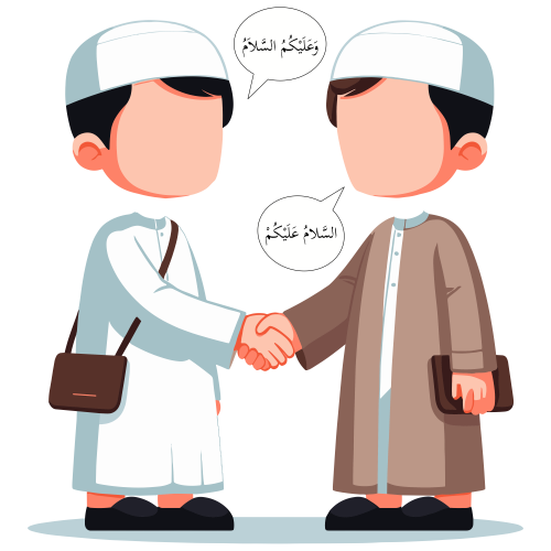 (ID): Dua anak laki-laki bertemu dan mengucapkan salam
(EN): Two boys meet and greet each other
(AR): يلتقي الولدان ويسلمان

Lisensi: Free for Commercial 
Gambar ini boleh digunakan untuk keperluan pribadi dan komersial.

License: Free for Commercial
This graphic is permitted for use in both personal and commercial purposes.

ضوابط استخدام المحتوى:
يُسمح باستخدام الصورة لأغراض شخصية ولأغراض تجارية.