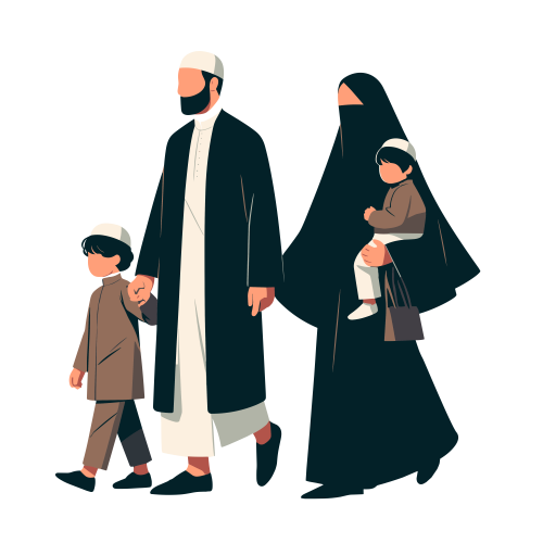 (ID): Keluarga muslim
(EN): Muslim family
(AR):

Lisensi: Free for Commercial 
Gambar ini boleh digunakan untuk keperluan pribadi dan komersial.

License: Free for Commercial
This graphic is permitted for use in both personal and commercial purposes.

ضوابط استخدام المحتوى:
يُسمح باستخدام الصورة لأغراض شخصية ولأغراض تجارية.